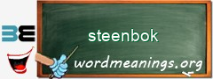 WordMeaning blackboard for steenbok